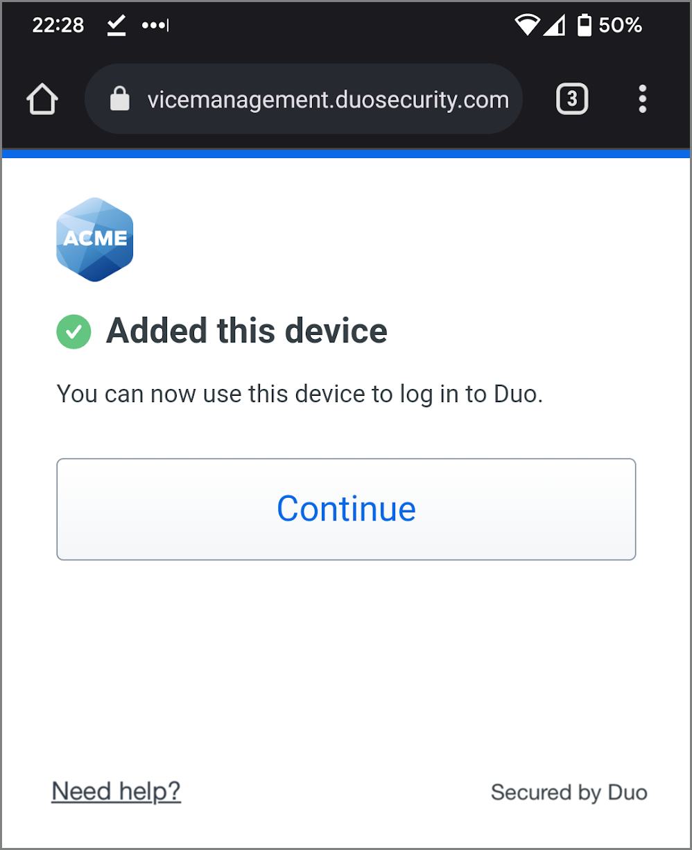 Android Device Added